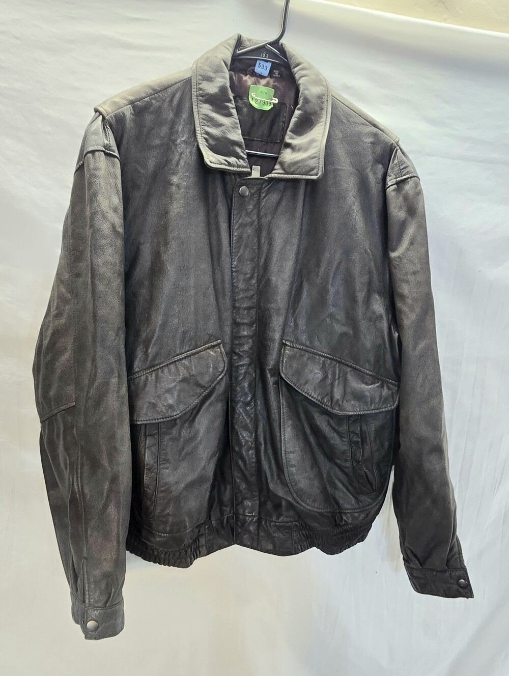 Vintage Hunt Club Leather Flight Bomber Men’s Large 42-44 Brown Jacket